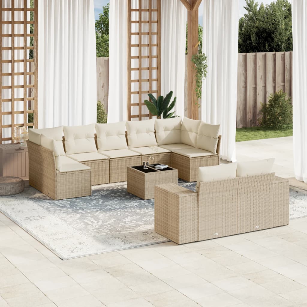 Set Mobilier De Grădină Cu Perne, 9 Piese, Negru, Poliratan
