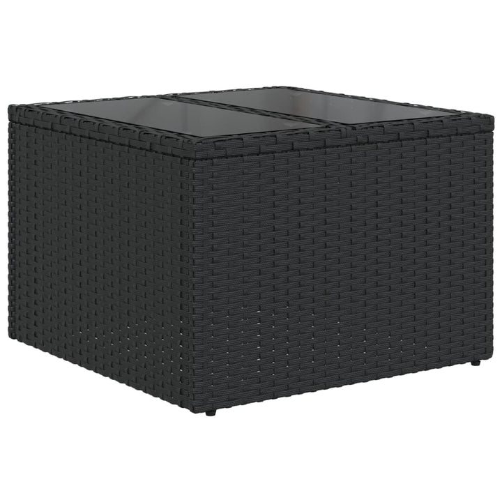 Set Canapele De Grădină Cu Perne, 11 Piese, Negru, Poliratan