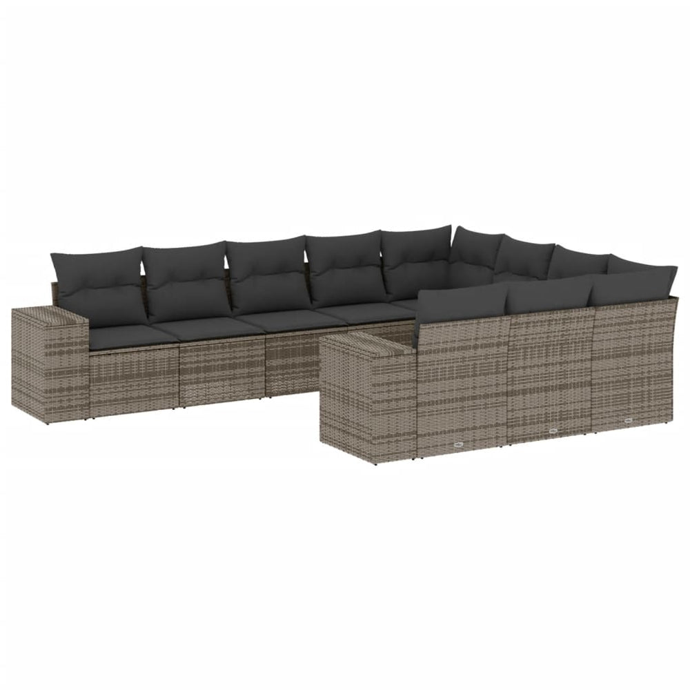 Set Mobilier De Grădină Cu Perne, 10 Piese, , Poliratan