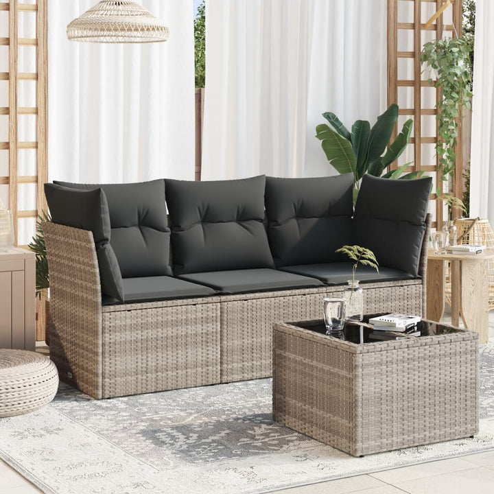 Set Mobilier De Grădină Cu Perne, 3 Piese, Negru, Poliratan