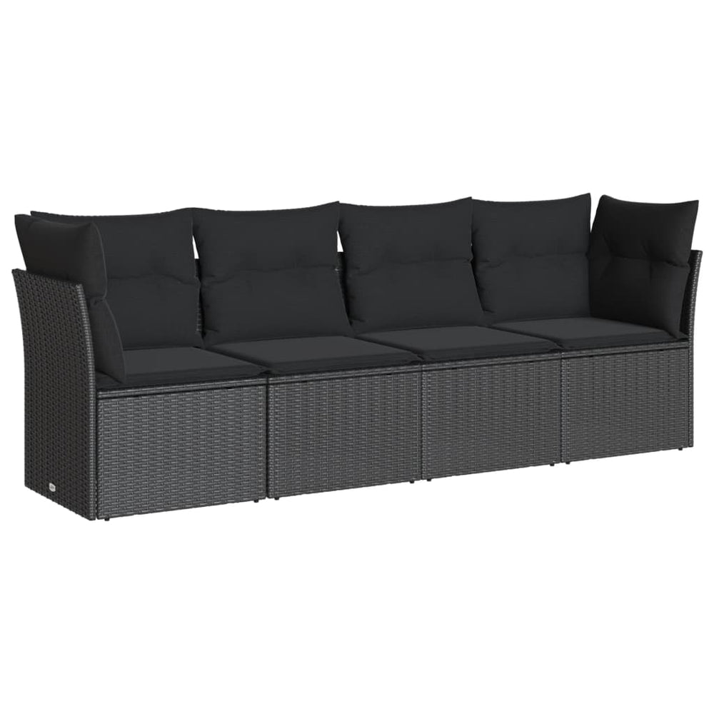 Set Mobilier De Grădină Cu Perne, 4 Piese, , Poliratan