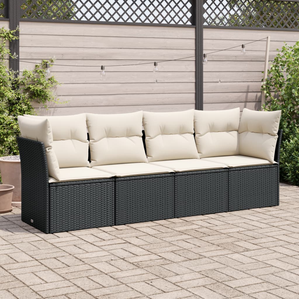 Set Mobilier De Grădină Cu Perne, 4 Piese, , Poliratan