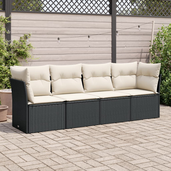 Set Mobilier De Grădină Cu Perne, 4 Piese, , Poliratan