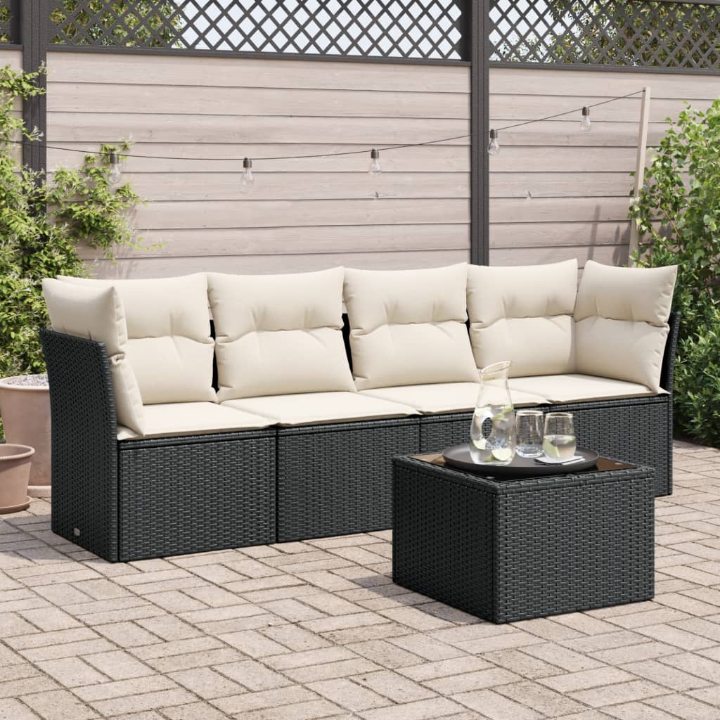 Set Mobilier De Grădină Cu Perne, 4 Piese, , Poliratan