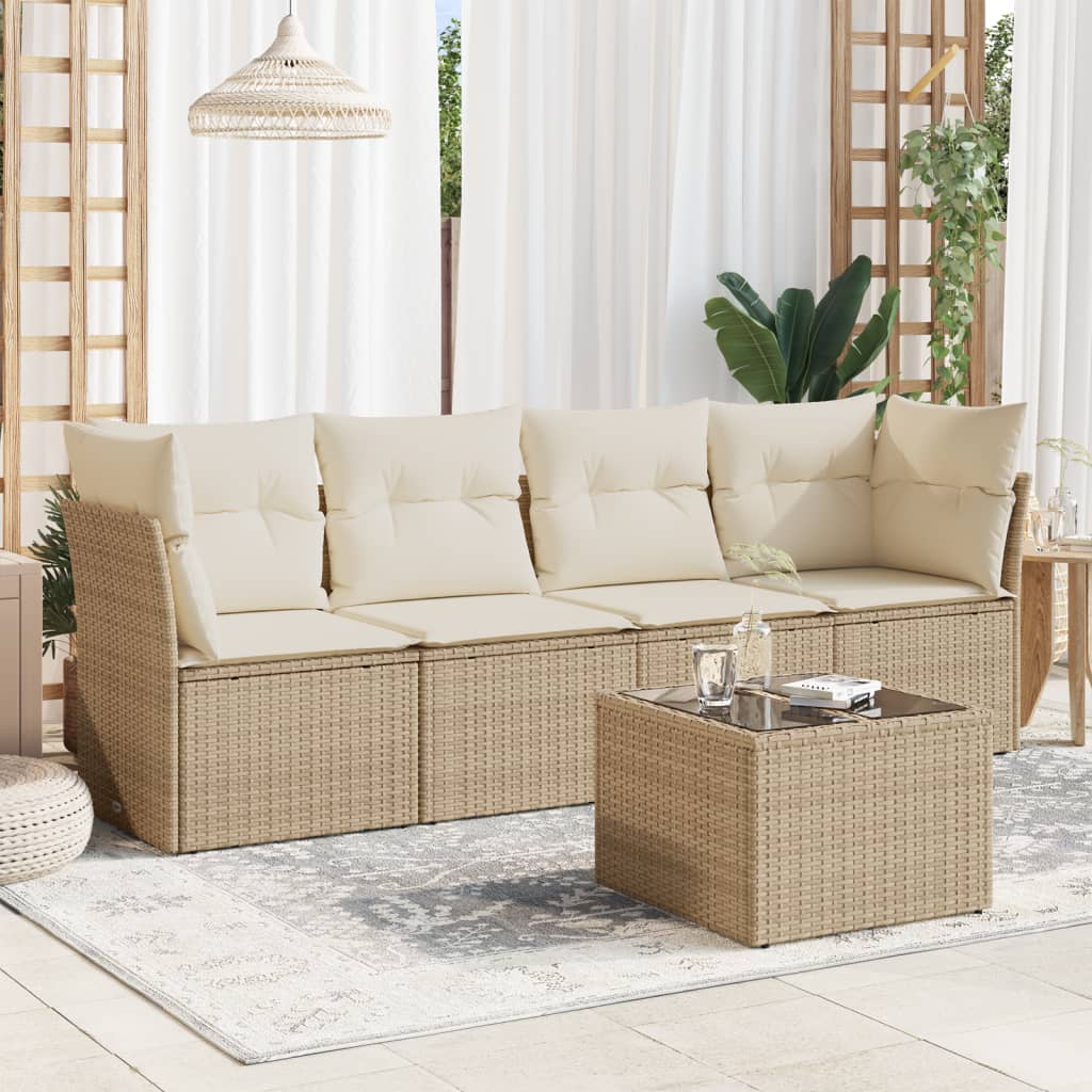 Set Mobilier De Grădină Cu Perne, 4 Piese, , Poliratan