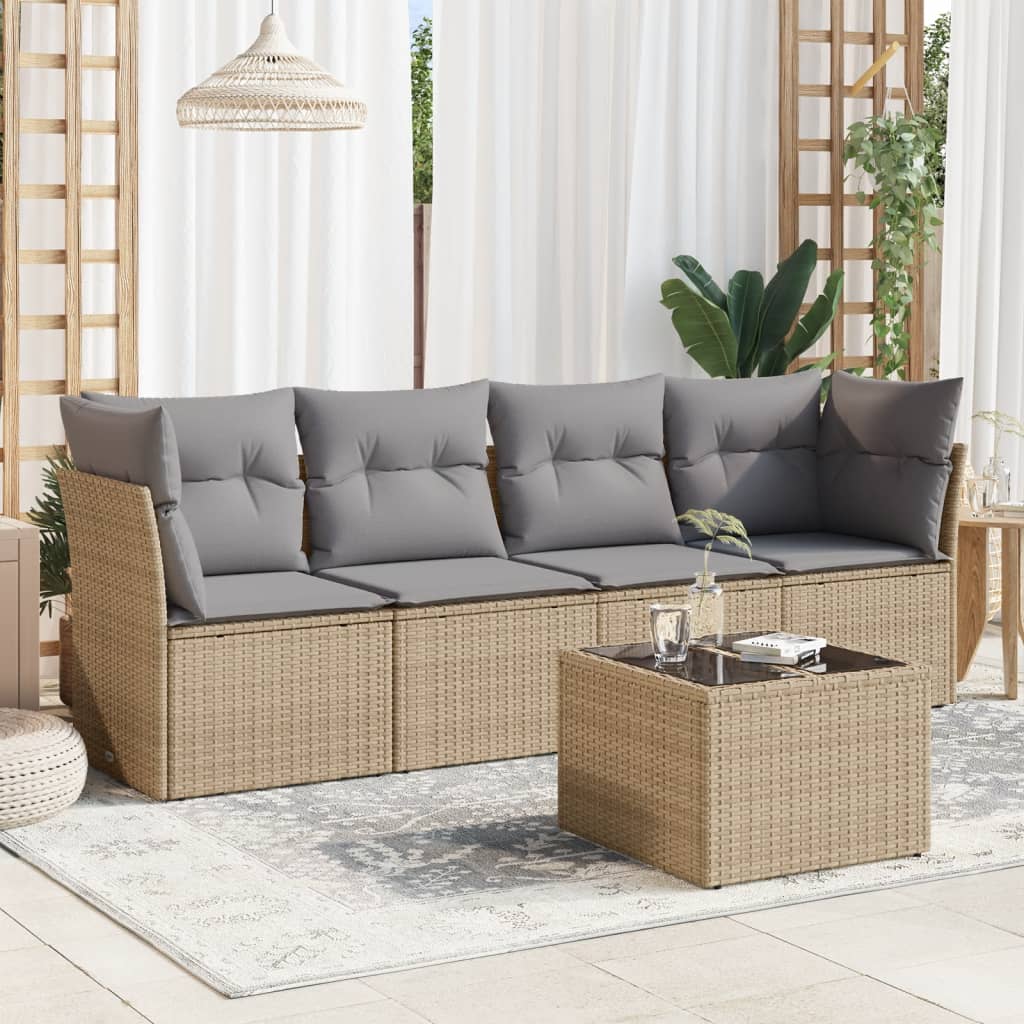 Set Mobilier De Grădină Cu Perne, 4 Piese, , Poliratan