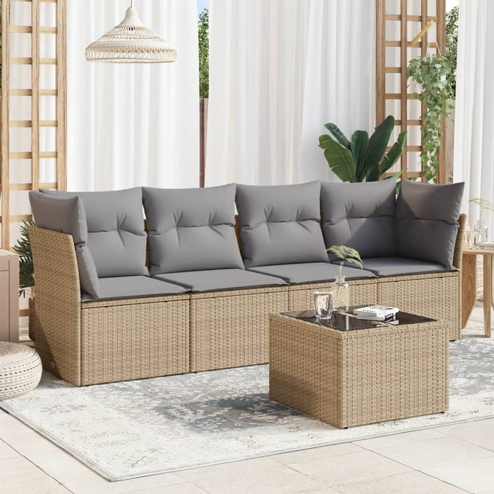 Set Mobilier De Grădină Cu Perne, 4 Piese, , Poliratan