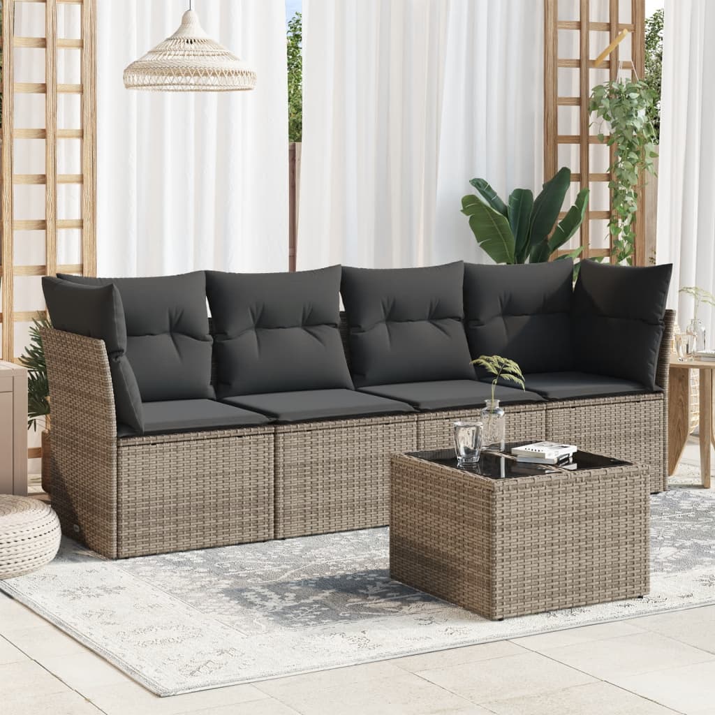 Set Mobilier De Grădină Cu Perne, 4 Piese, , Poliratan