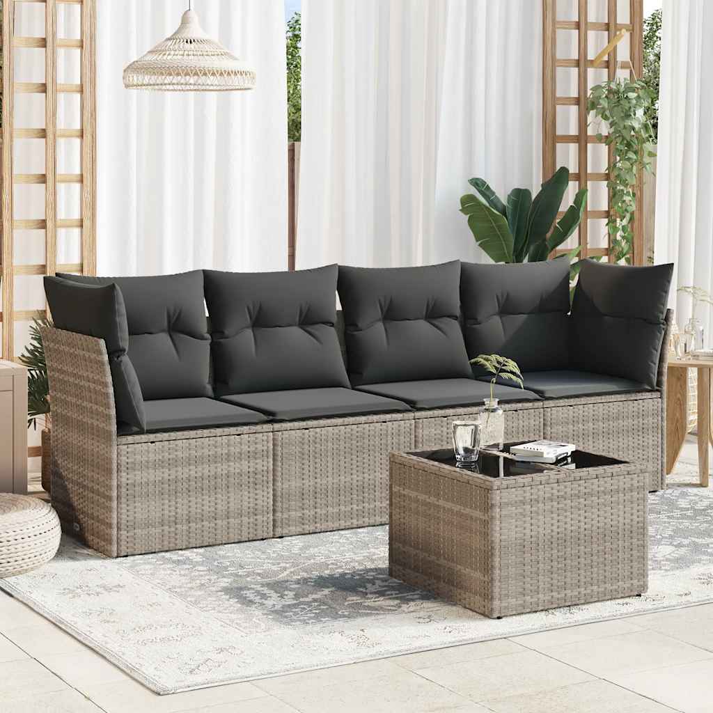 Set Mobilier De Grădină Cu Perne, 4 Piese, , Poliratan