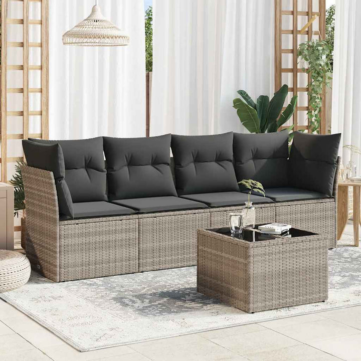 Set Mobilier De Grădină Cu Perne, 4 Piese, , Poliratan