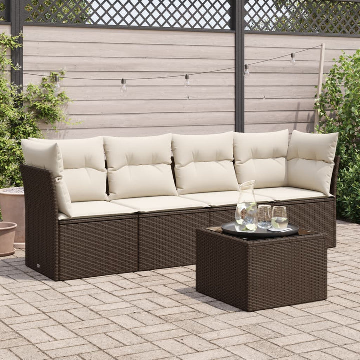 Set Mobilier De Grădină Cu Perne, 4 Piese, , Poliratan