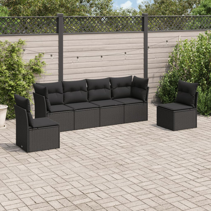 Set Canapele De Grădină Cu Perne, 6 Piese, Bej, Poliratan
