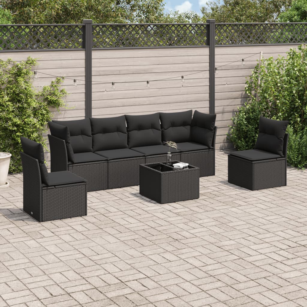 Set Canapele De Grădină Cu Perne, 6 Piese, Bej, Poliratan