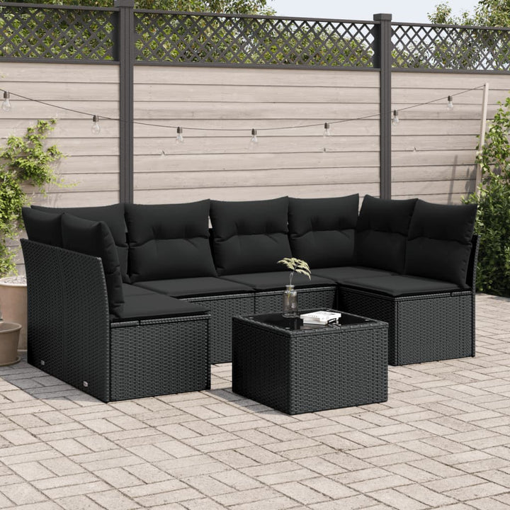 Set Canapele De Grădină Cu Perne, 6 Piese, Bej, Poliratan