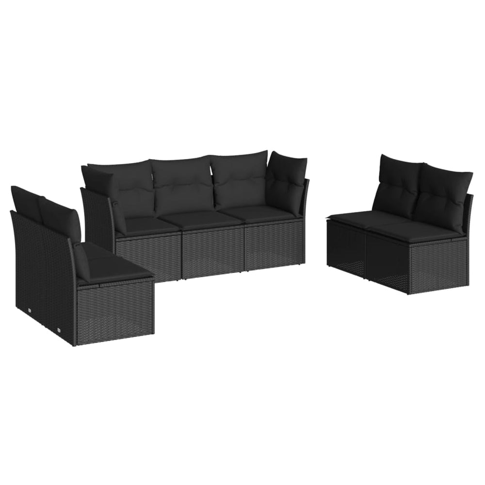 Set Canapele De Grădină Cu Perne, 7 Piese, , Poliratan