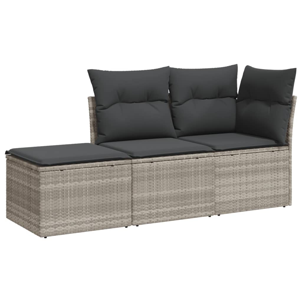 Set Canapele De Grădină Cu Perne, 3 Piese Poliratan