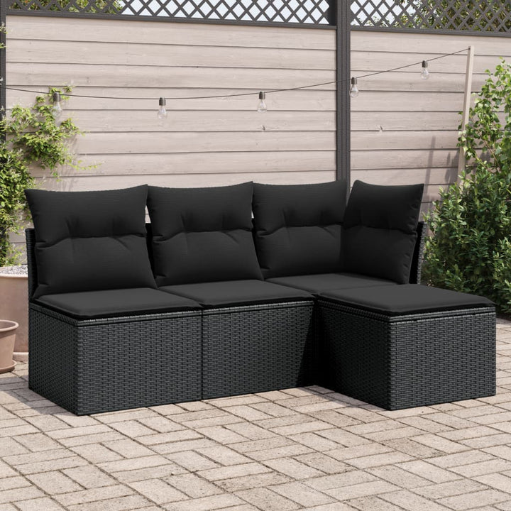 Set Canapele De Grădină Cu Perne, 5 Piese Poliratan