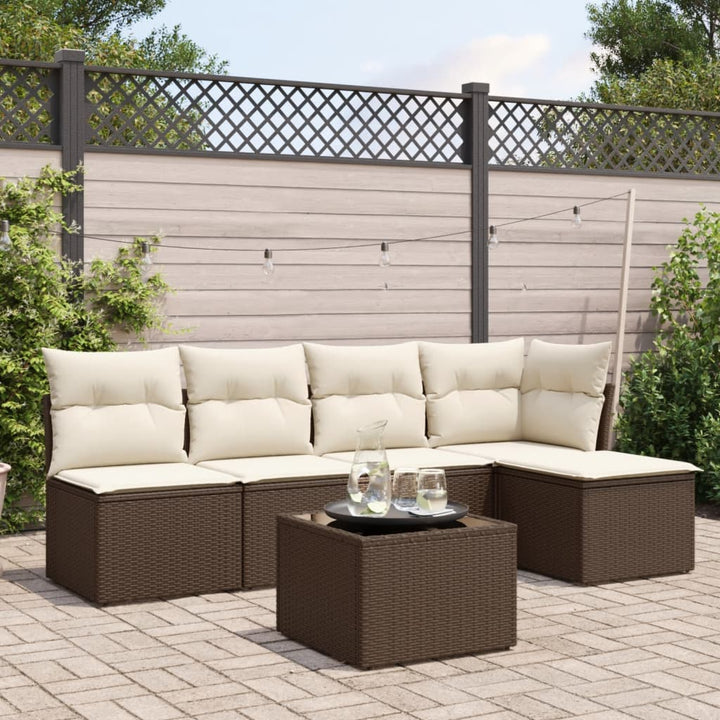 Set Mobilier De Grădină Cu Perne, 5 Piese, Negru, Poliratan