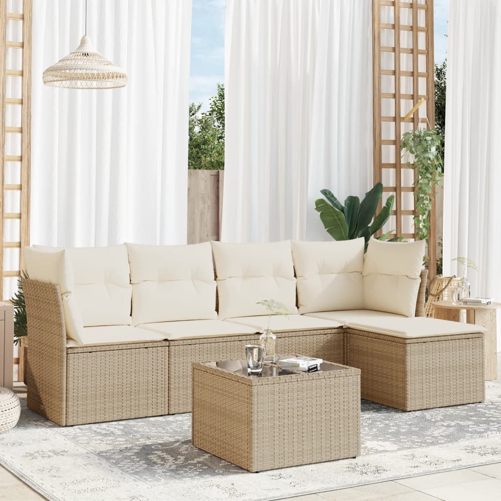 Set Mobilier De Grădină Cu Perne, 5 Piese, Negru, Poliratan