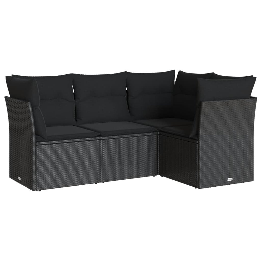 Set Mobilier De Grădină Cu Perne, 4 Piese, , Poliratan