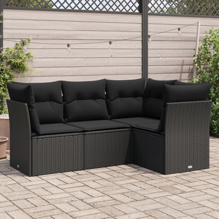 Set Mobilier De Grădină Cu Perne, 4 Piese, , Poliratan