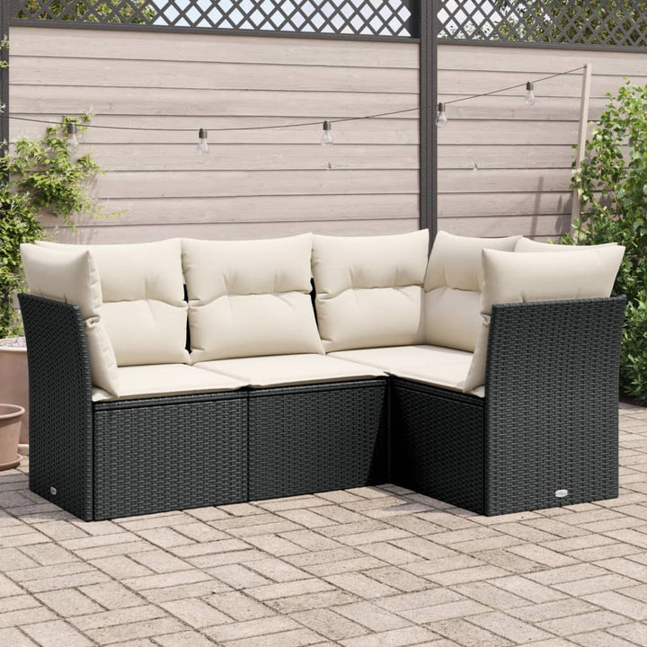 Set Mobilier De Grădină Cu Perne, 4 Piese, , Poliratan