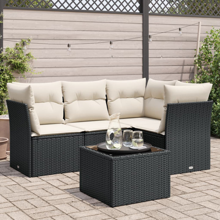 Set Mobilier De Grădină Cu Perne, 4 Piese, , Poliratan
