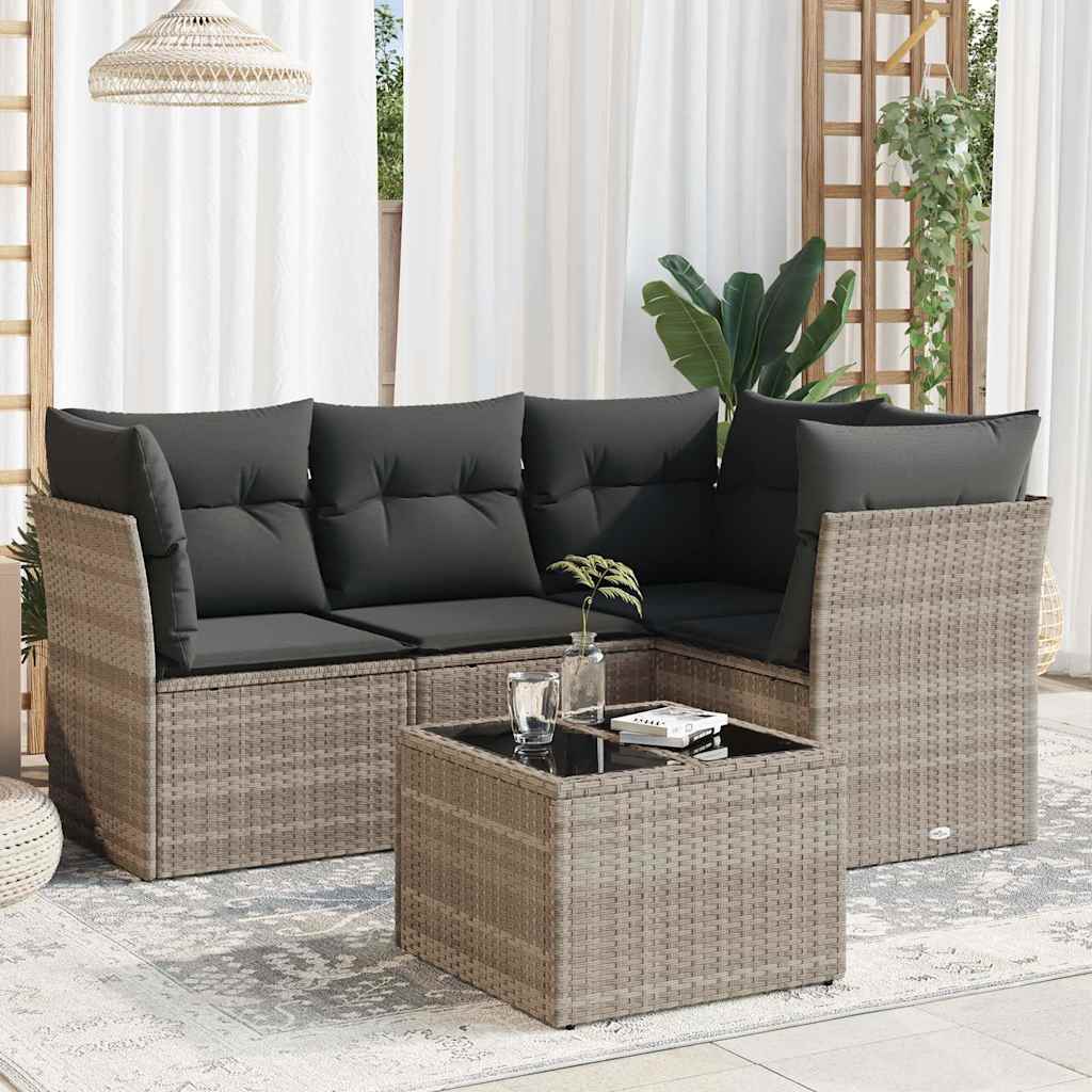 Set Mobilier De Grădină Cu Perne, 4 Piese, , Poliratan