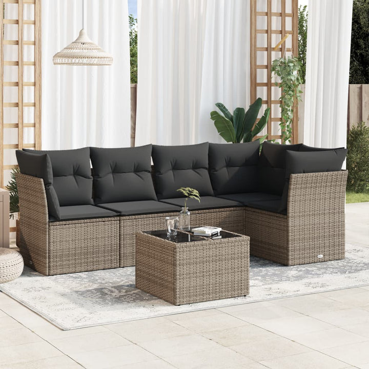 Set Mobilier De Grădină Cu Perne, 5 Piese, Negru, Poliratan
