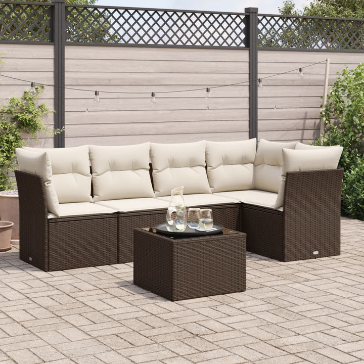 Set Mobilier De Grădină Cu Perne, 5 Piese, Negru, Poliratan