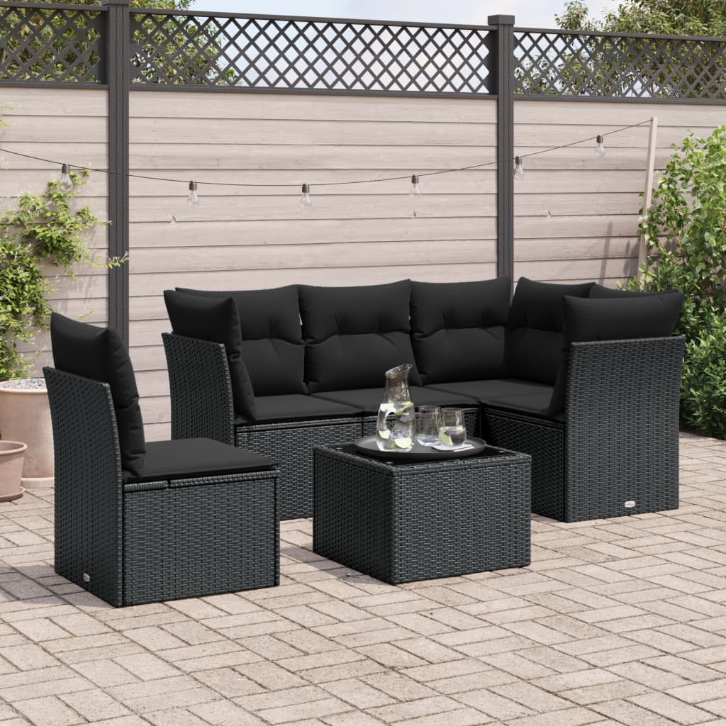 Set Canapele De Grădină Cu Perne, 5 Piese, Bej, Poliratan