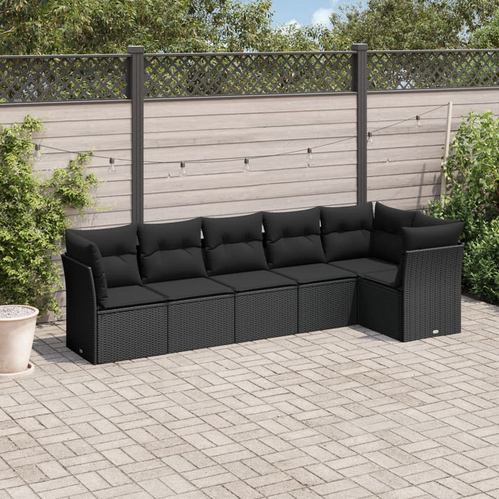 Set Canapele De Grădină Cu Perne, 6 Piese, Bej, Poliratan