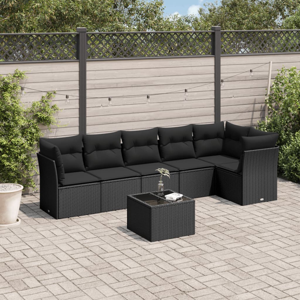 Set Canapele De Grădină Cu Perne, 6 Piese, Bej, Poliratan