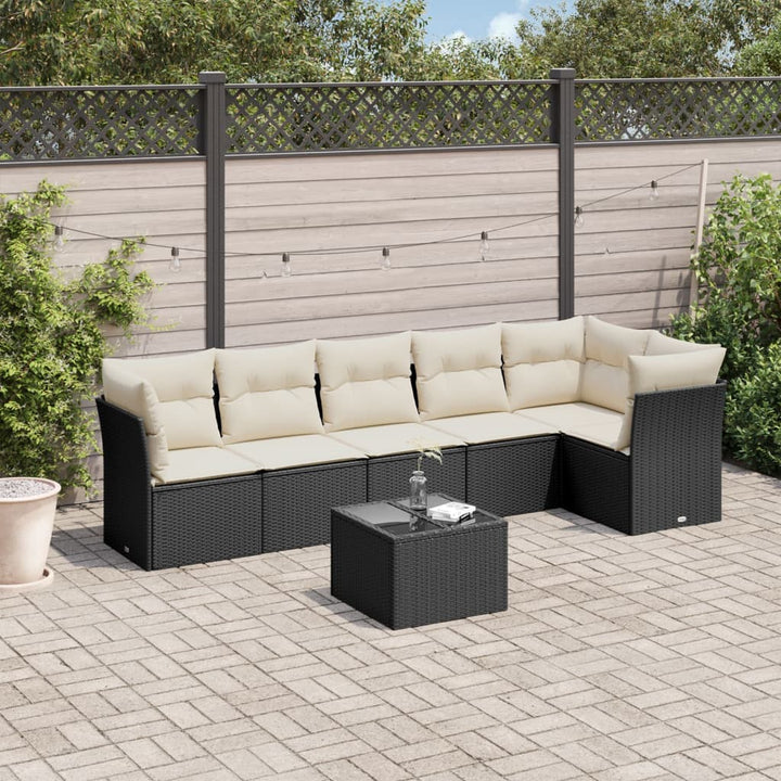 Set Canapele De Grădină Cu Perne, 6 Piese, Bej, Poliratan