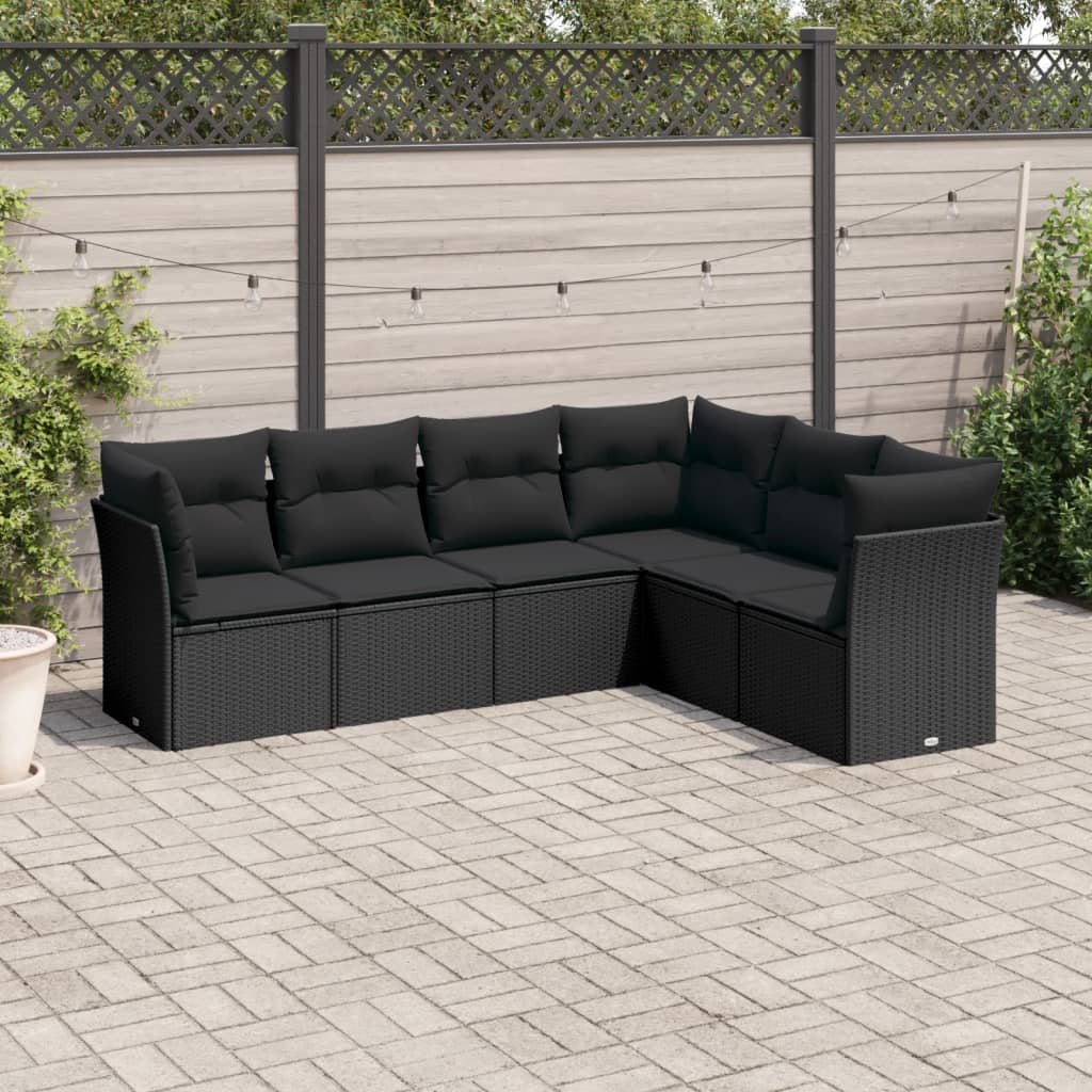 Set Canapele De Grădină Cu Perne, 6 Piese, Bej, Poliratan