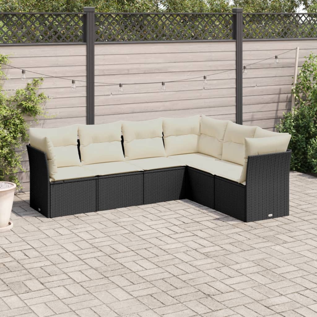 Set Canapele De Grădină Cu Perne, 6 Piese, Bej, Poliratan