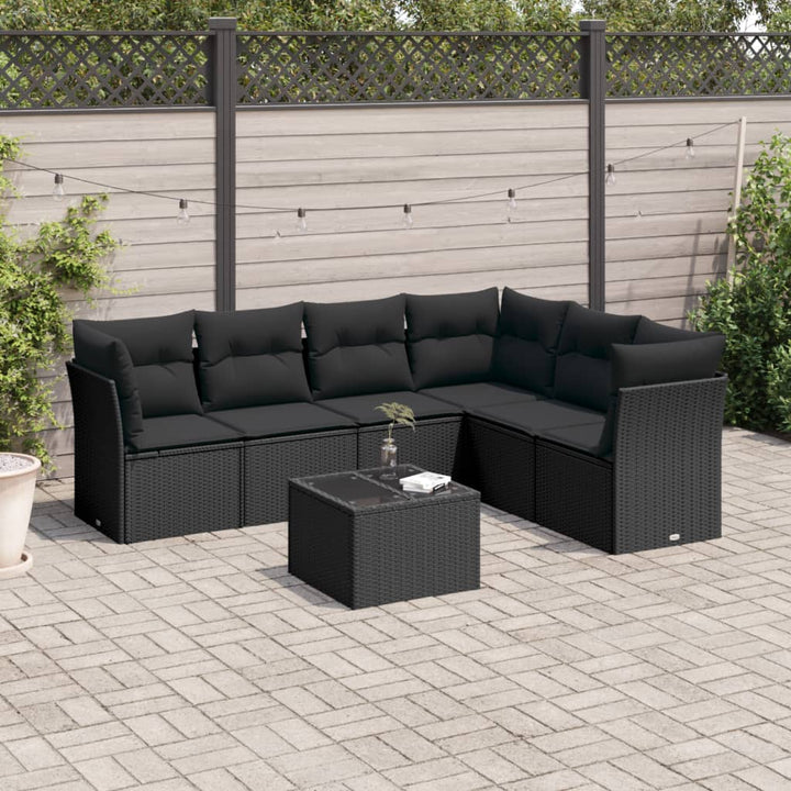 Set Canapele De Grădină Cu Perne, 6 Piese, Bej, Poliratan