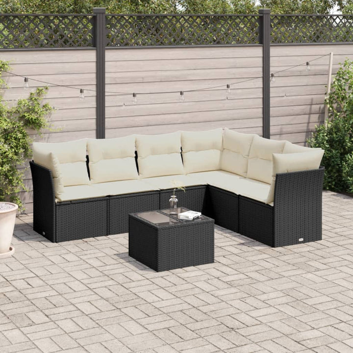 Set Canapele De Grădină Cu Perne, 6 Piese, Bej, Poliratan