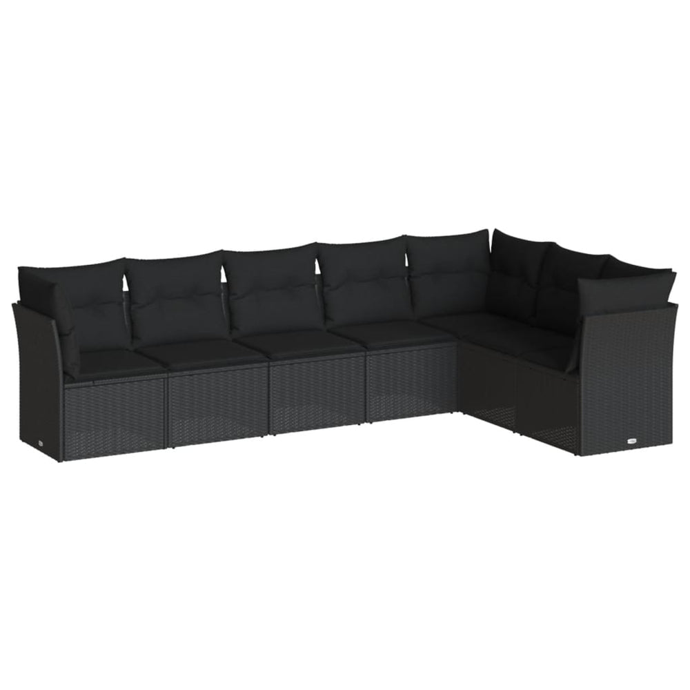 Set Canapele De Grădină Cu Perne, 7 Piese, , Poliratan