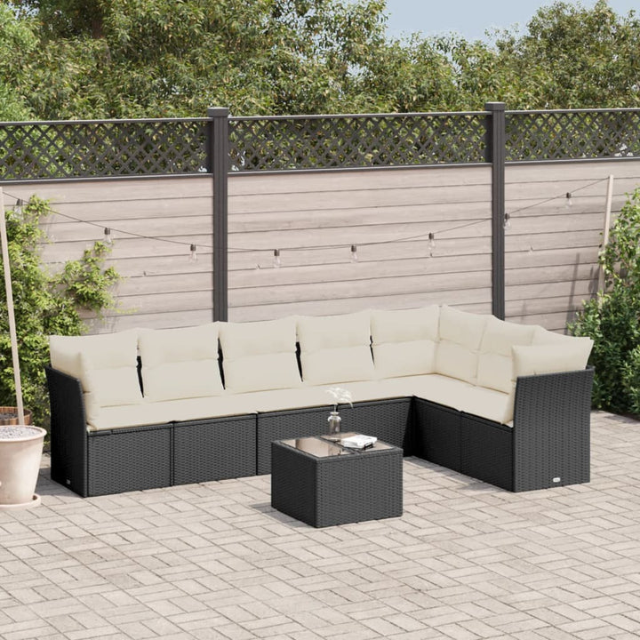 Set Canapele De Grădină Cu Perne, 7 Piese, , Poliratan