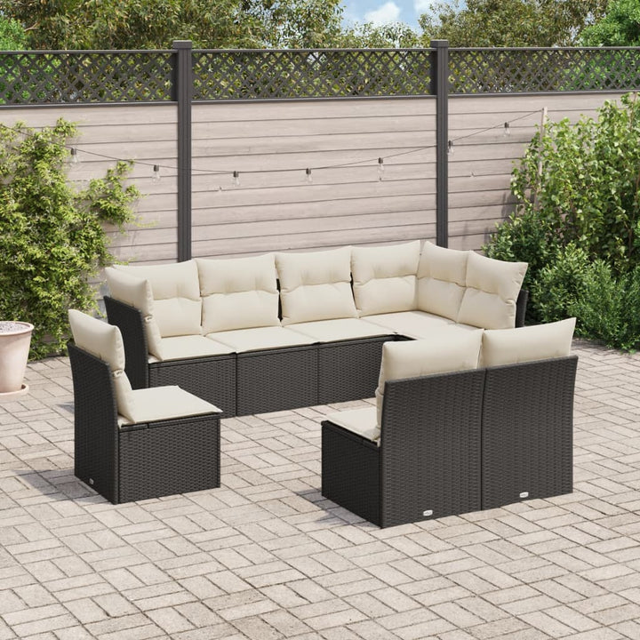 Set Mobilier De Grădină Cu Perne, 9 Piese, , Poliratan