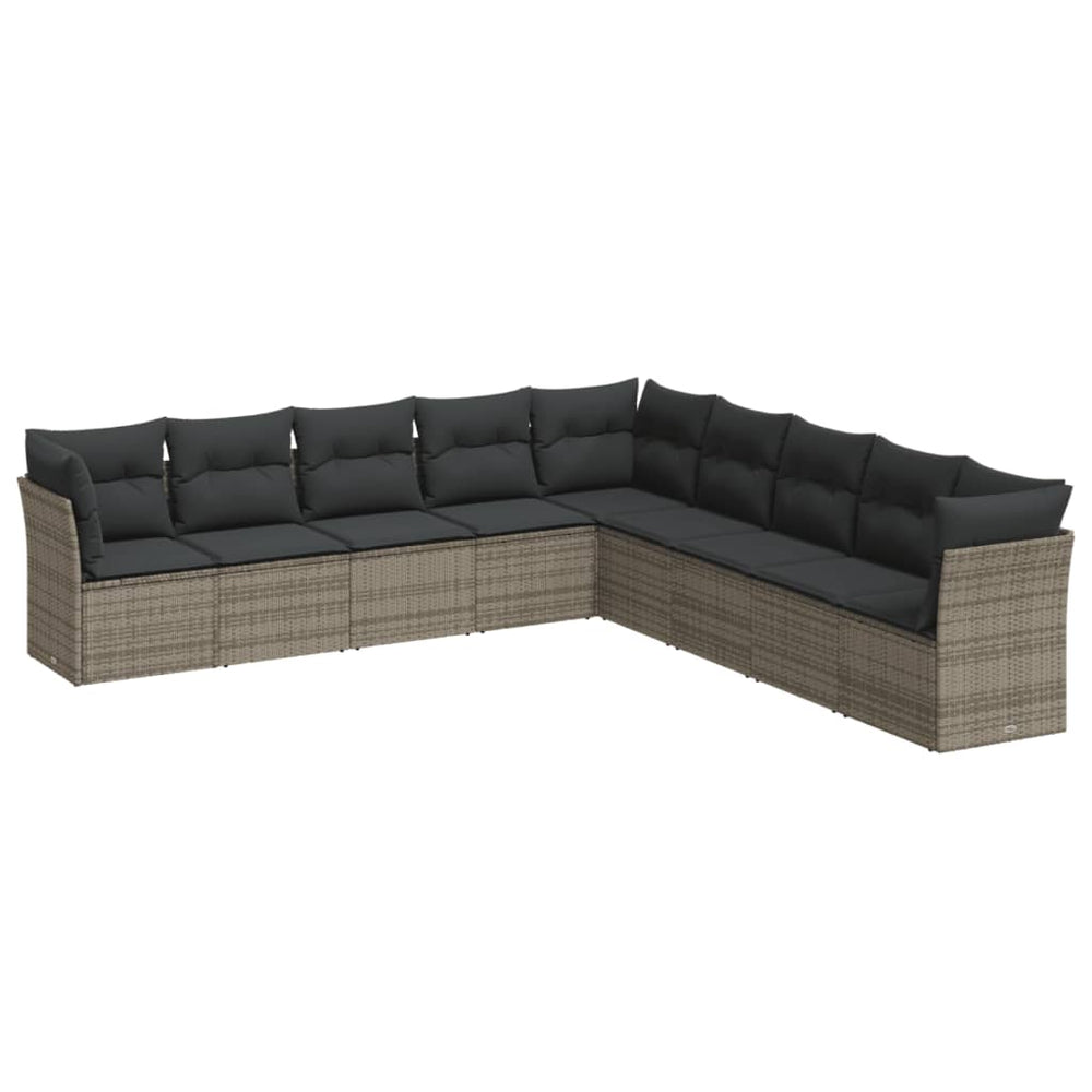 Set Canapele De Grădină, 9 Piese, Cu Perne, , Poliratan