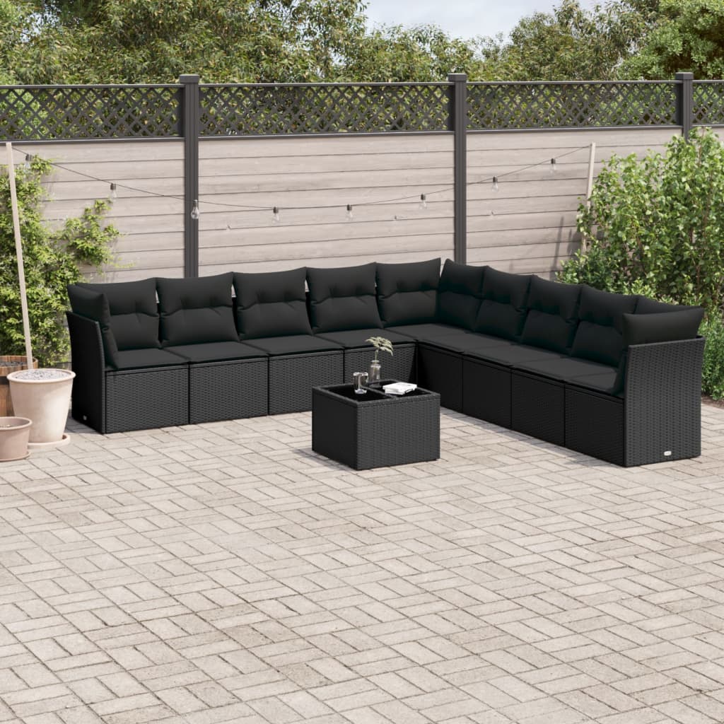 Set Canapele De Grădină, 9 Piese, Cu Perne, , Poliratan