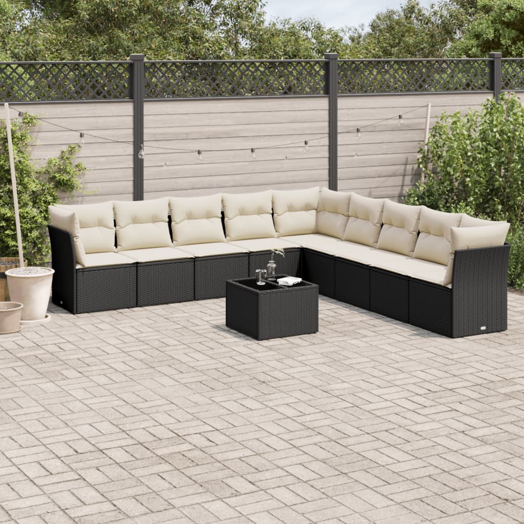 Set Canapele De Grădină, 9 Piese, Cu Perne, , Poliratan
