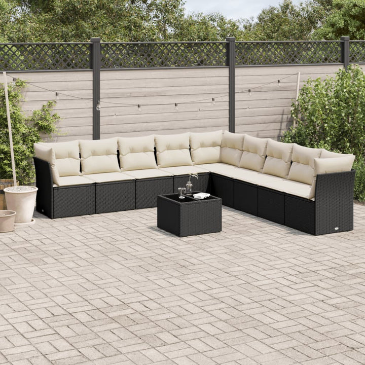Set Canapele De Grădină, 9 Piese, Cu Perne, , Poliratan
