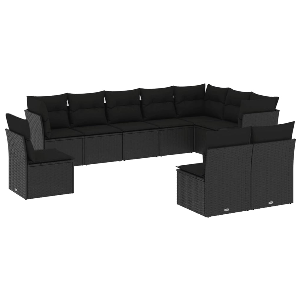Set Canapele De Grădină Cu Perne, 10 Piese, , Poliratan