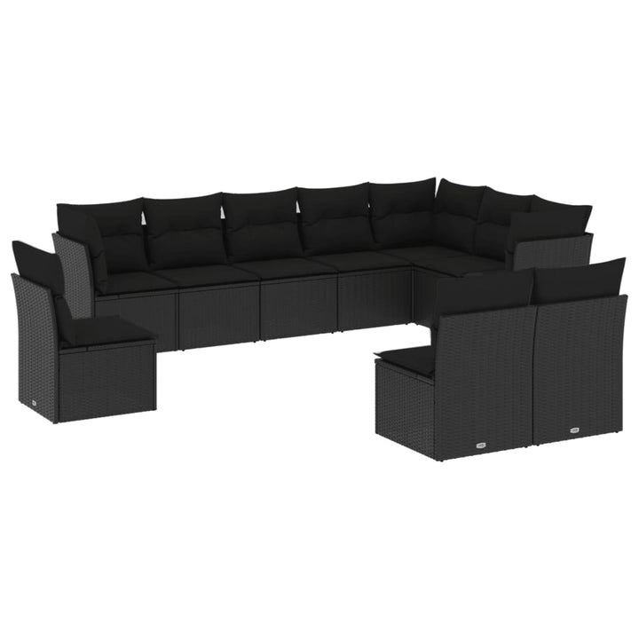 Set Canapele De Grădină Cu Perne, 10 Piese, , Poliratan