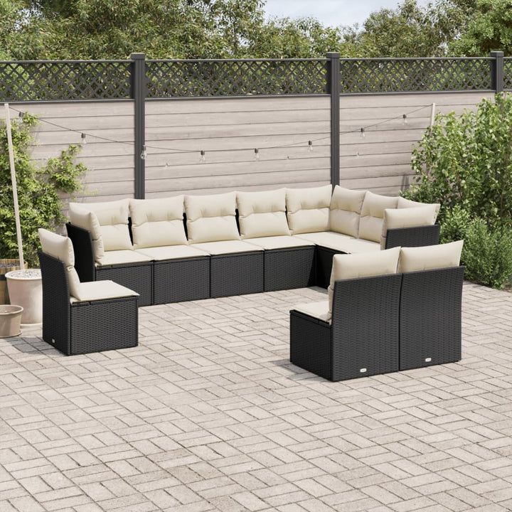 Set Canapele De Grădină Cu Perne, 10 Piese, , Poliratan