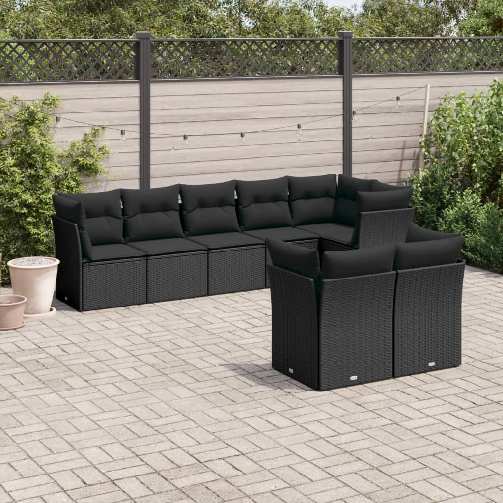 Set Canapele De Grădină, 8 Piese, Cu Perne, Bej, Poliratan