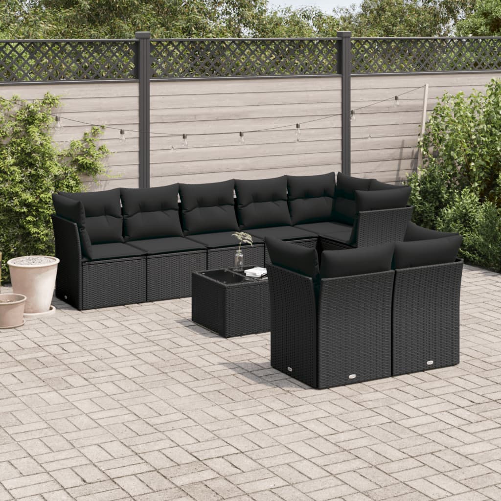 Set Canapele De Grădină, 8 Piese, Cu Perne, Bej, Poliratan